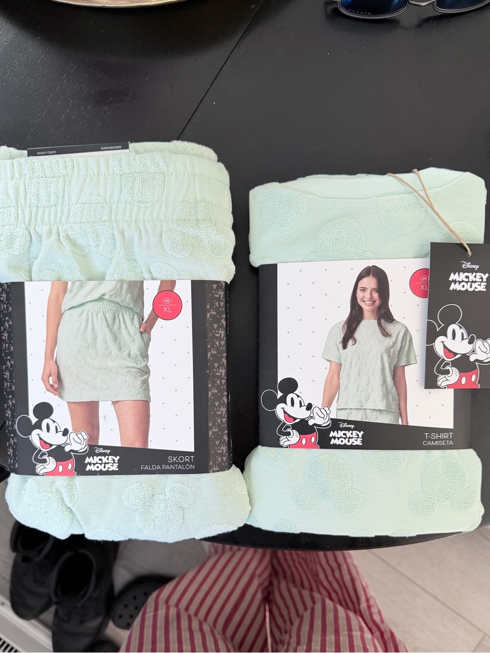 Mint Green Mickey Mouse Shitt & Skort Set